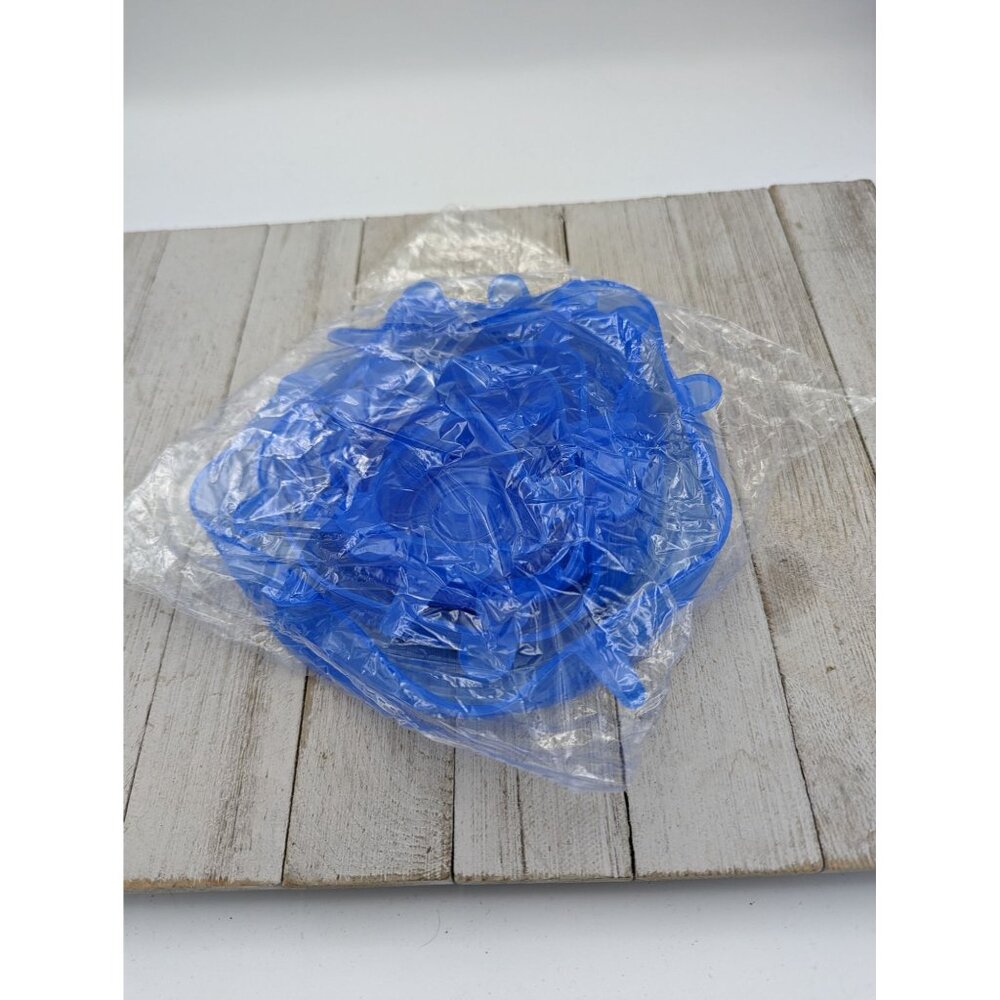 6 Pack Reusable Food Cover Stretchable Silicone Bowl Wraps Food Saver Blue